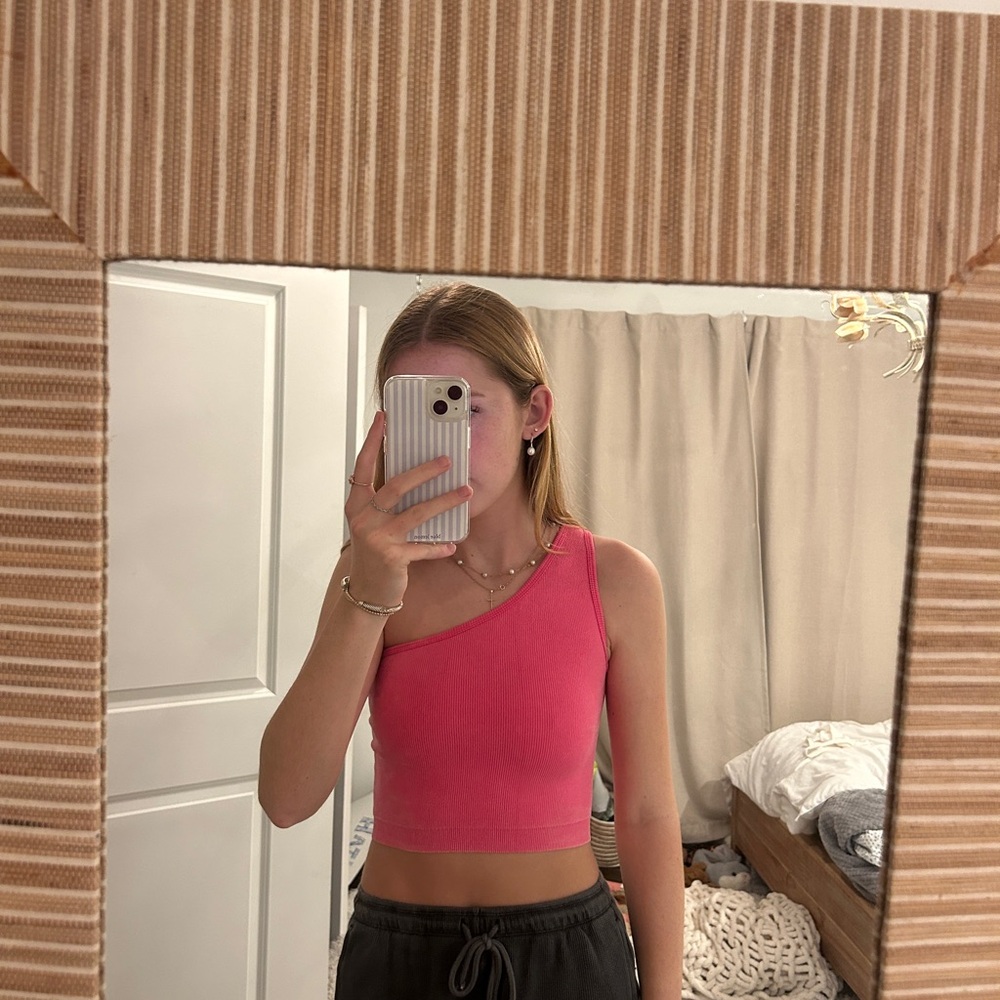 Pink One-Shoulder Women's Top